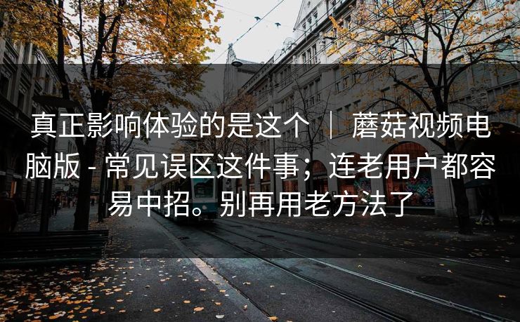 真正影响体验的是这个 ｜ 蘑菇视频电脑版 - 常见误区这件事；连老用户都容易中招。别再用老方法了